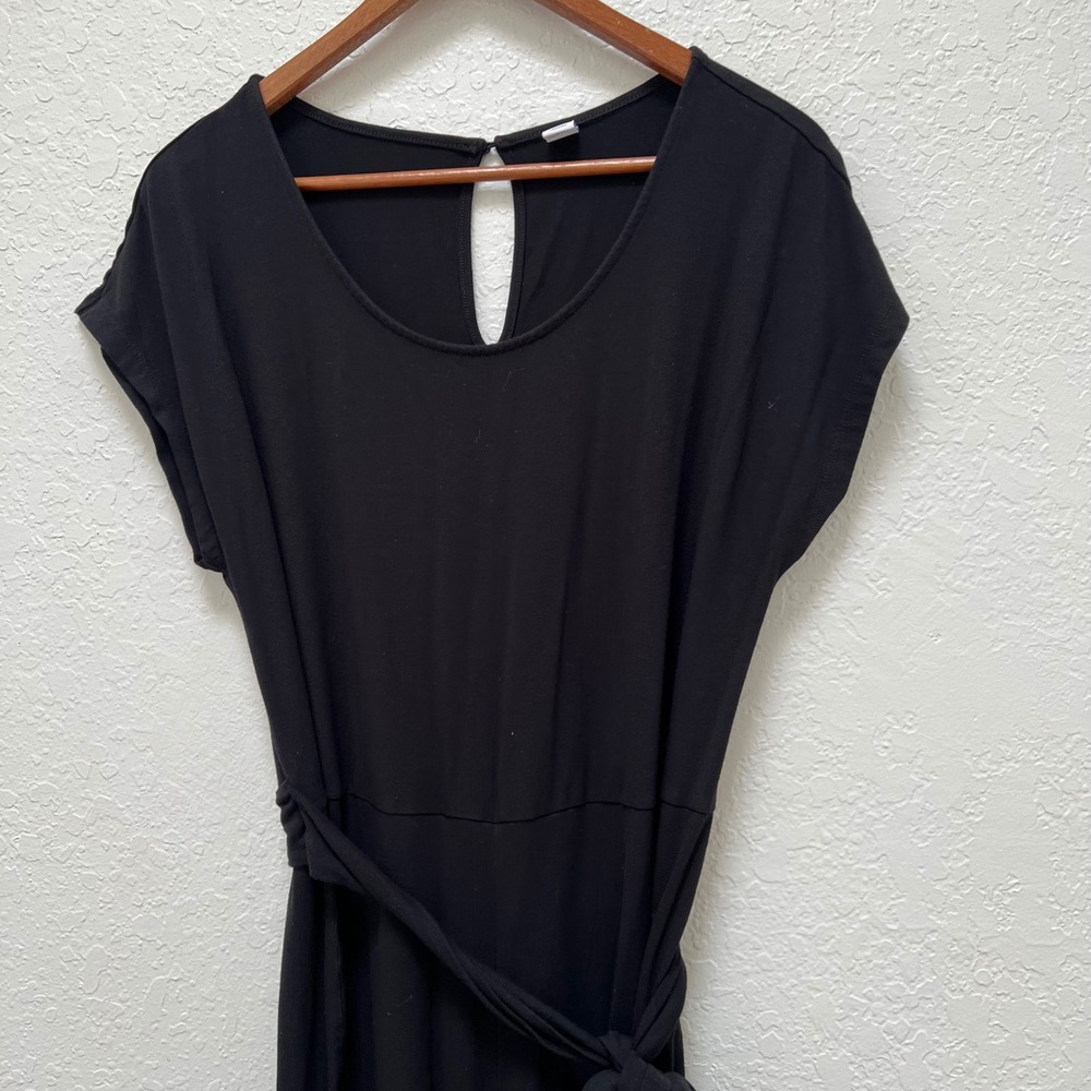 Old Navy Womens Black Short Sleeve Jumpsuit Size L Travel Loungewear Comfy Chic - Picture 2 of 6